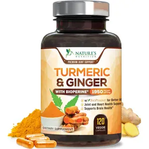 Turmeric Curcumin with Bioperine & Ginger 95% Curcuminoids 1950Mg - Black Pepper Extract for Max Absorption, Nature'S Joint Support Supplement, Herbal Turmeric Pills, Vegan Non-Gmo - 120 Capsules No Brand