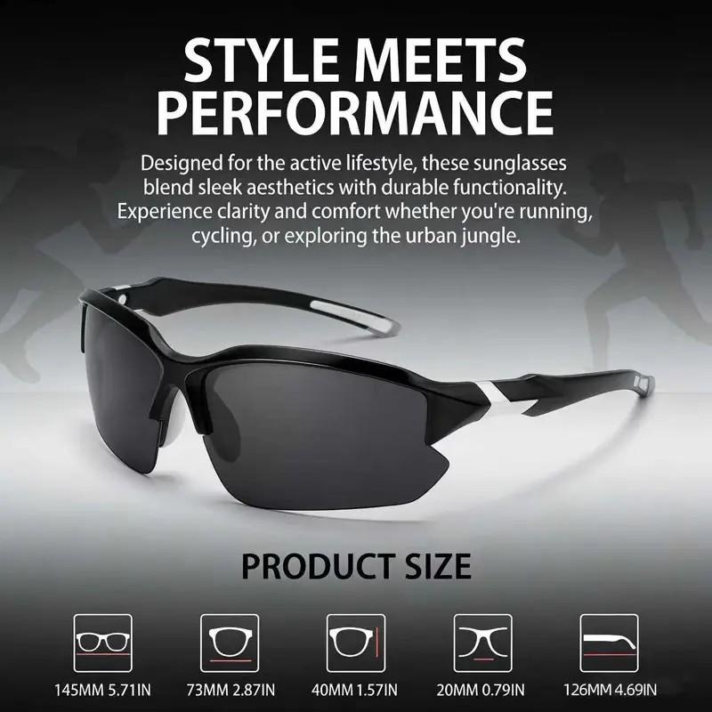 PineRise 4 Pack Polarized Sports Sunglasses for Men Women Rimless Anti Glare Windproof Lightweight Comfort Fit Eyewear for Running Fishing Golf Driving Cycling and All Outdoor Sports