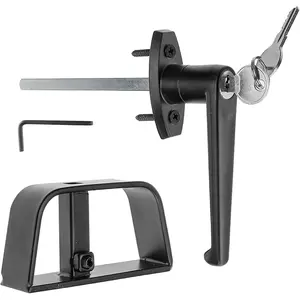 Shed Door Latch L-Handle Lock Kit with 2 Keys, 4-1/2" Stem Shed & Barn Door Lock