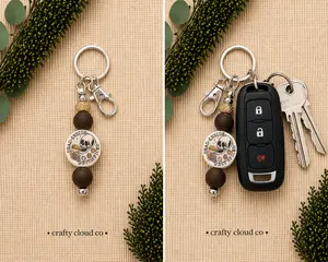 Dead Inside But Caffeinated Beaded Keychain