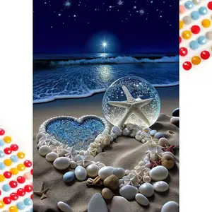 Beach Themed DIY Diamond Arts Colorful Painting Kit without Frame, 5D Diamond Arts Colorful Painting Kit, Wall Art Decor for Home, Diamond Painting Kits, Craft, Handicraft
