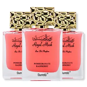 Surrati Royal Musk Pomegranate Raspberry Eau de Parfum 100ml (3.4 oz) - 3 Pack
