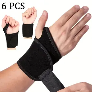 6 PCS Wrist Brace Wraps Adjustable Wrist Support for Arthritis and Tendinitis Joint Pain Relief Breathable Compression Wrist Straps Hand Support for Fitness Right & Left Hands Weightlifting,Wraps for Women and Men