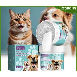 Pet Dental Teeth Cleaning Finger Wipes for Dogs & Cats [50pcs], Pet Dental Finger Wipes teeth cleaning dental finger, Removes Buildups & Freshens Breath, Finger wipes dental cleaning toothbrush