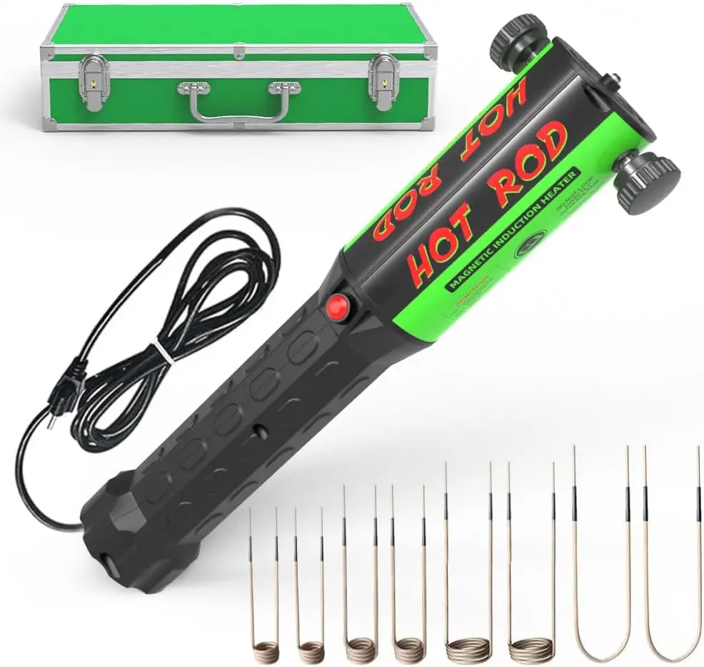Magnetic Induction Heater Kit - 1200W 110V Hand Held Automotive Heat Tool For Rusty Screw Removing with 8 Coils and Box