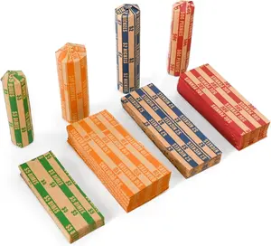 150 Assorted Bundle Flat Striped Coin Wrappers (150 Assorted)