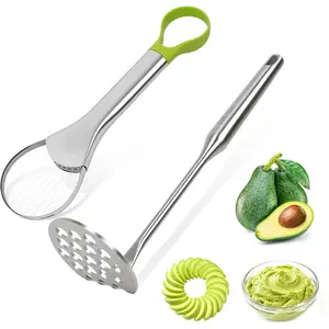 Stainless Steel Avocado Slicer and Smasher Tool, Quickly Slices Thinly, Suitable for Avocados, Potatoes, Dragon Fruit and Other Fruits Vegetables