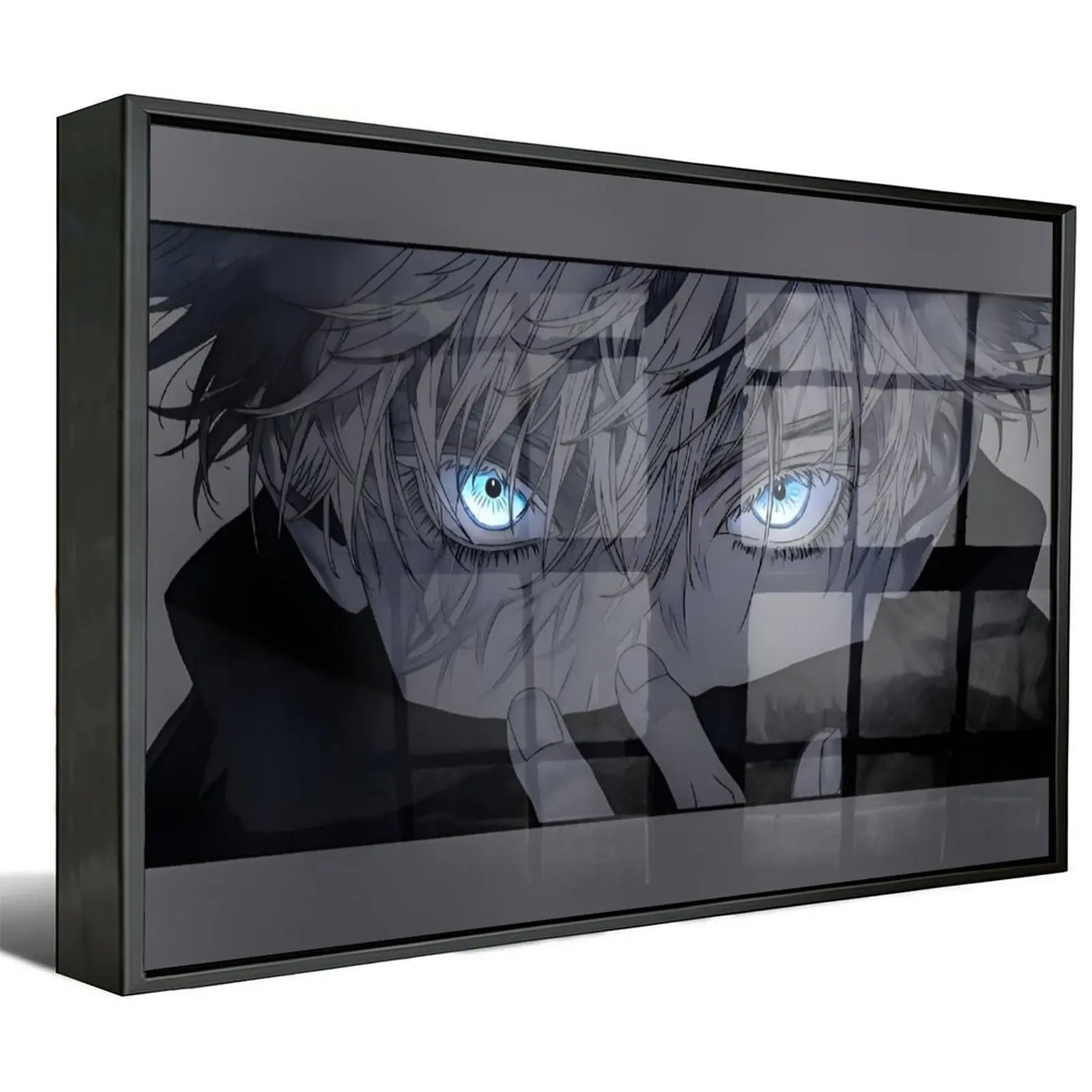 Jujutsu Kaisen Gojo Satoru Anime Canvas Wall Art, Decorative Blue Eyes Character Print, Japanese Manga Style Poster for Bedroom Gaming Room Home Decor, Modern Aesthetic Artwork and Room Decoration