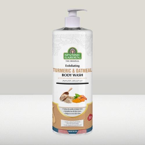 Turmeric Oatmeal Body Wash – Brightening & Exfoliating Cleanser for Dry, Sensitive Skin – Soothing Anti-Inflammatory Formula for Dark Spots, Acne & Irritation