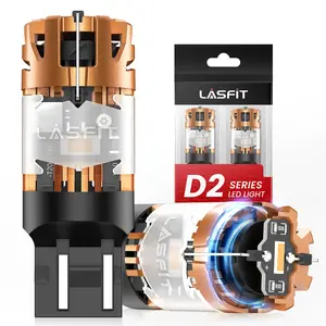 Lasfit D2 Series Amber 7443 CanBus-Ready LED Turn Signal Bulbs, Aluminum Body, Plug-In Type