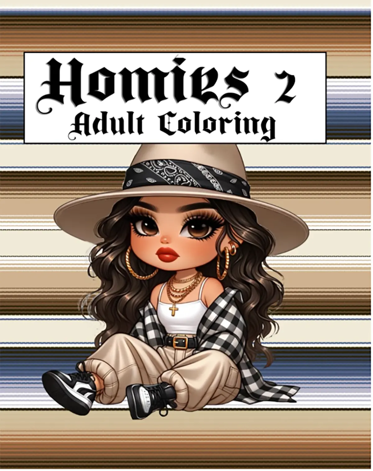 Homies 2 Chicano Style English Coloring Gift Book - Stress Relief  for Teens, Adults