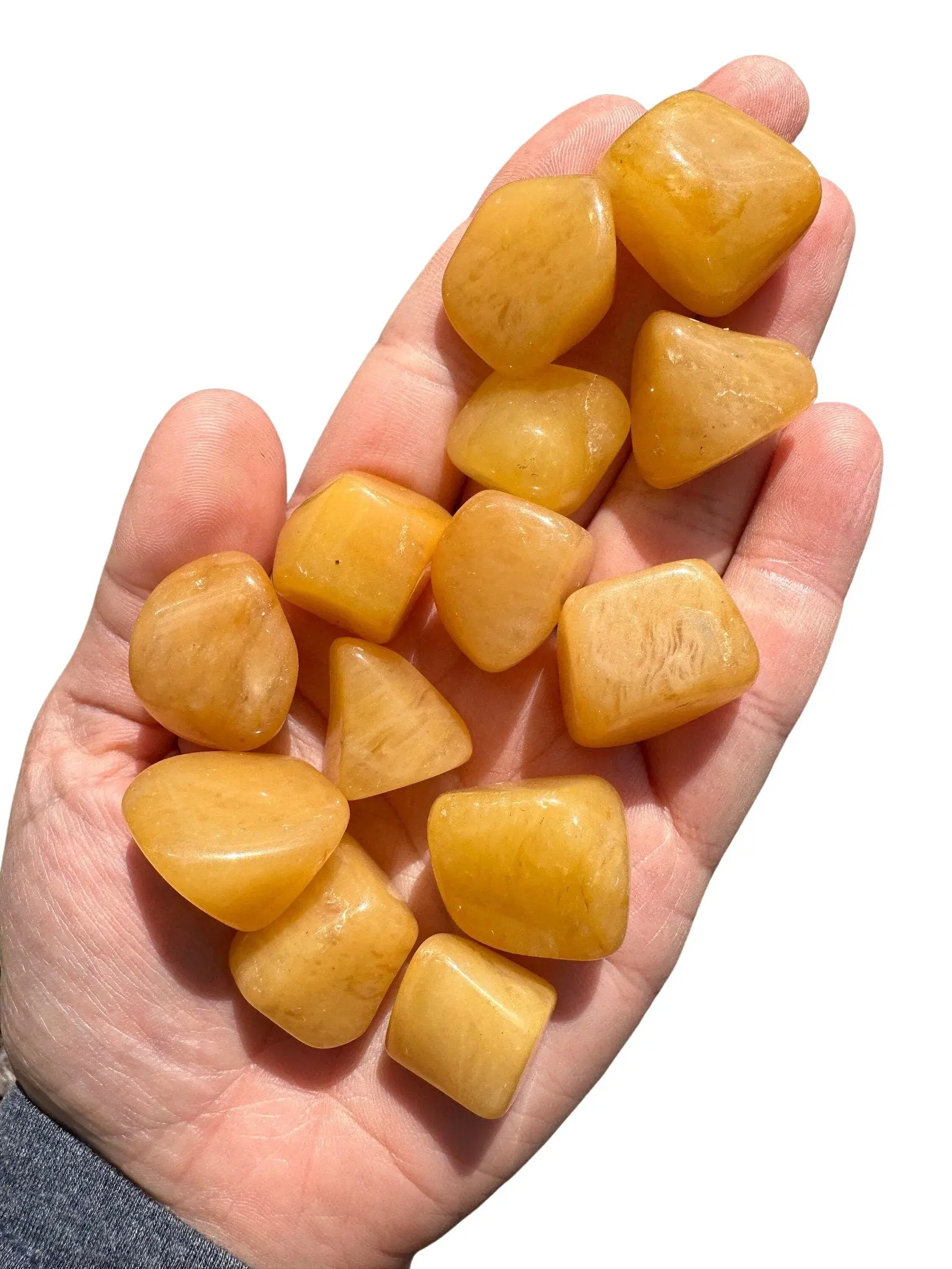 New Moon Beginnings Yellow Aventurine Tumbled Stone - Natural Color, Round Shape, Handheld Collection