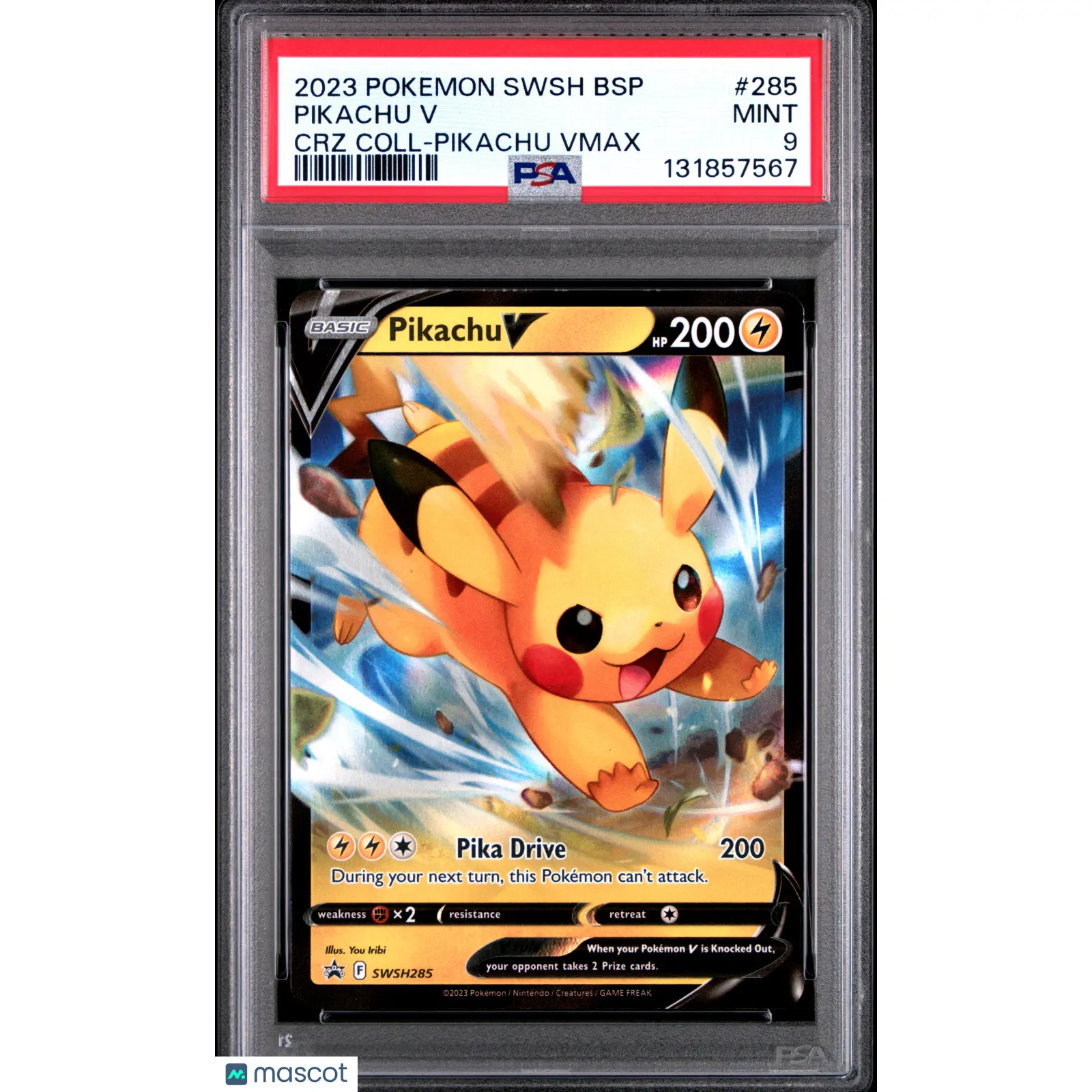 2023 Pokemon Swsh Black Star Promo #285 Pikachu V Coll-Pikachu Vmax PSA 9