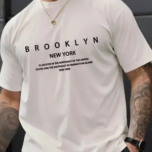 Brooklyn New York City Graphic Cotton T-Shirt, Valentine's Day Gift for Him, Oversized Comfort Fashion Streetwear Tee