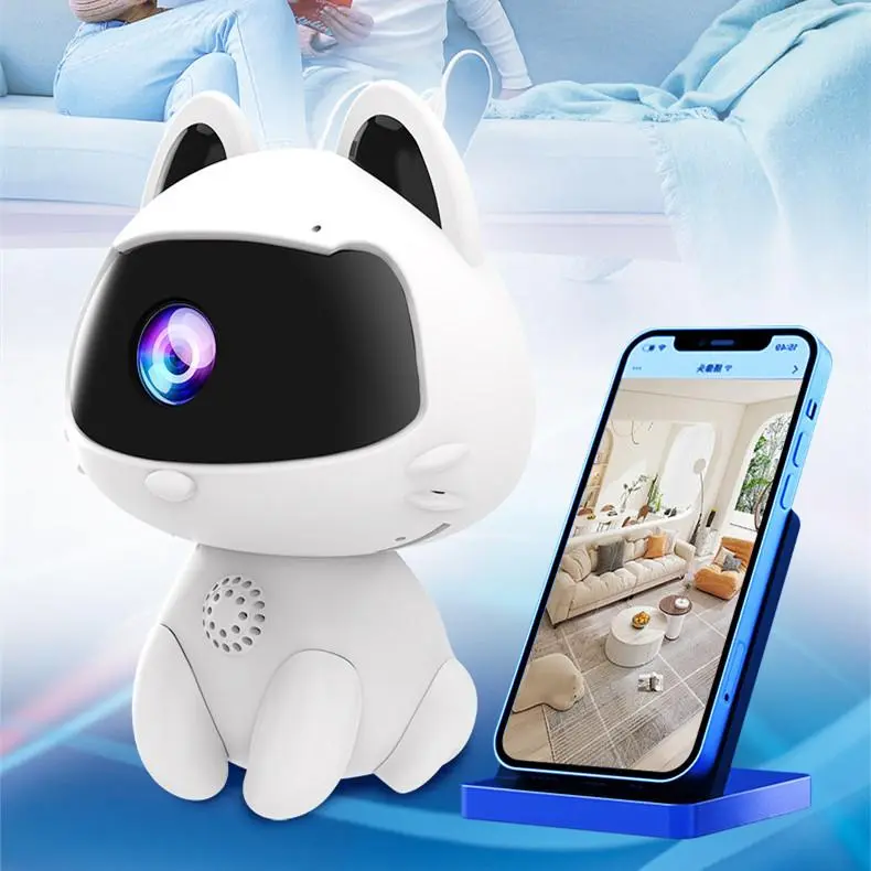 V380 Cute Plastic Digital Security Camera - Smart Home Gadgets with Digital Zoom, Tabletop for Safe Home Monitoring (Security Cameras & Systems)