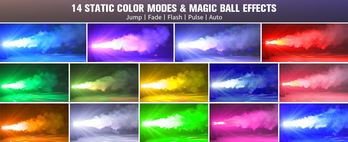 UKING 1200W RGB LED Fog Machine with Remote Control & Magic Ball Light 3-in-1 Smoke and Light Effects for Halloween Christmas and Thanksgiving