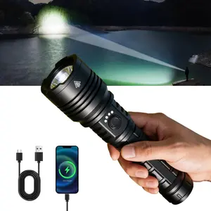 10000 Lumens LED Flashlight Super Bright portable Rechargeable Waterproof Flash Light for Camping Essentials, Night Outdoor Emergency Lighting  Ultra Long Endurance Lighting