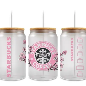 Custom starbucks cherry blossom glass cup Drinkware