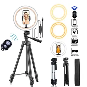 LED Selfie Ring Light with Adjustable Tripod and Bluetooth Remote