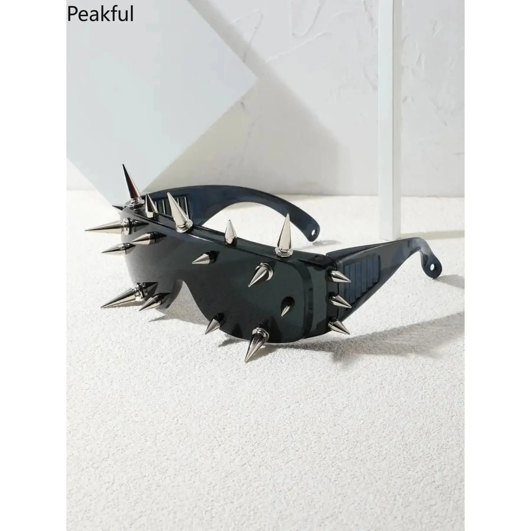 Bold Punk Spike Glasses | Unique Neutral Frame Sunglasses | Trendy Accessory for Men & Women | Standout Fashion for Parties, Festivals & Street Style