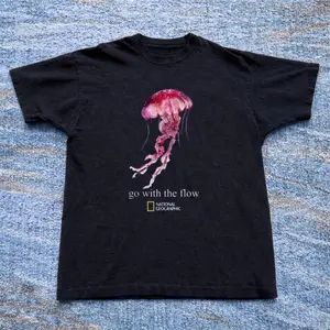 Gildan Men's and Women's T-shirt, National Geographic Jellyfish t-shirt, Animal tee, Y2k Unisex Graphic Tees Gothic Grunge Emo Scene Amity Affliction Style Clothes Menswear Womenswear Streetwear