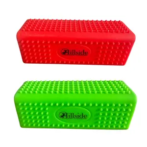 Horse Rubber Grooming Block Dog Cat Gentle Shedding Tool Pet Hair Remover 2 Pack