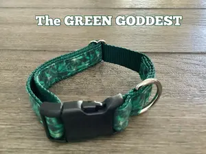 Handmade Dog Collar with Green Cannabis