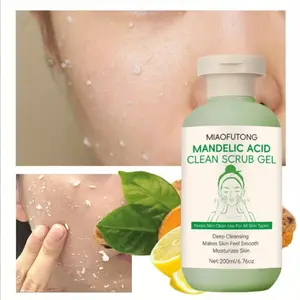 1 Item - Mandelic Acid Cleansing Scrub Gel Containing Aloe Vera, Rose, and Chamomile. for Deep Cleansing, Hydration and Moisturizing, Suitable for All Skin Types, Both Men and Women.