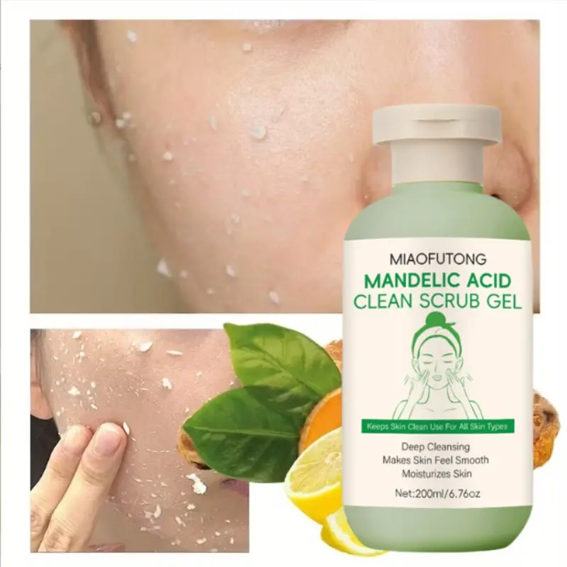 1 Item - Mandelic Acid Cleansing Exfoliating Face Scrub Gel Containing Aloe Vera, Rose, and Chamomile. for Deep Cleansing, Hydration and Moisturizing, Suitable for All Skin Types, Both Men and Women.