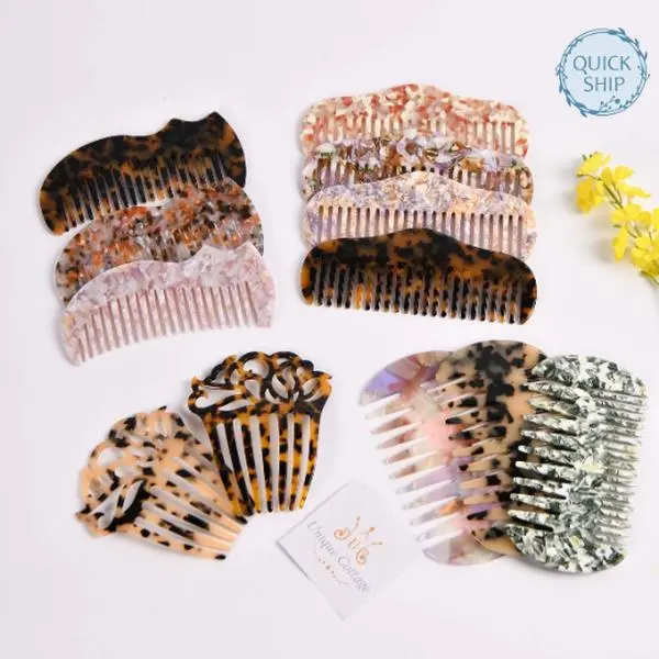 Large Hollow Acetate French Hair Comb for Boho Style Lovers, Birthday and Mother's Day Gifts