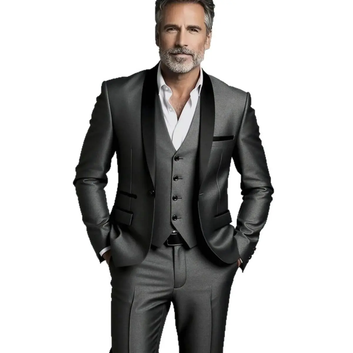 Men's Business Casual Suit Wedding Banquet Groom's Dress Three-piece