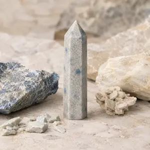 Stargate Premium K2 Jasper Crystal Tower - Rare Azurite in Granite Energy Point (1 Pc, Approx. 7-9cm)