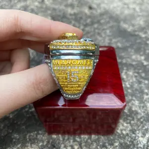 Luxury bling iced out full crystals openable 2023 football championship ring with box for sports fans mens best collection gift