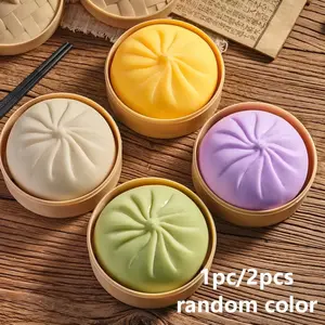 Rainbow Baozi Squishy Toy, Cartoon Steamed Bun Stress Relief, Soft Plush Frustration Release, Decompression Squeeze, Funny Gift for Holidays, Kawaii Squishies