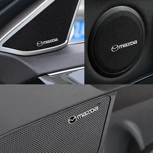 4pcs 3D Aluminum Speaker Stereo Badge Emblem Stickers for Mazda 2 3 Ms 6 Cx-5 Cx5, Car Accessories, Durable & Stylish Design