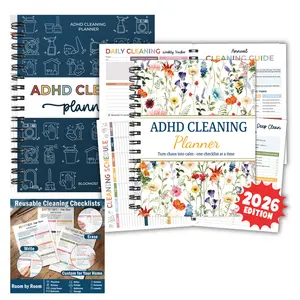 2026 version  ADHD Cleaning Planner - Cleaning Schedule and Checklist Organizer for Adults and Teens - Daily, Weekly & Monthly Household Cleaning Checklist for ADHD Minds - Stress-Free Housework