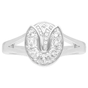 Goddaughters Silver White Topaz Tulip Ring