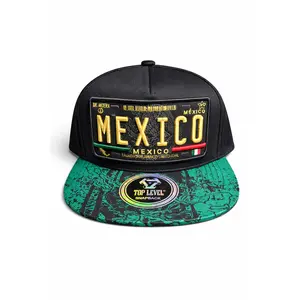 Gorra Snapback Herencia México – Negra con Visera Verde | Bordado Premium