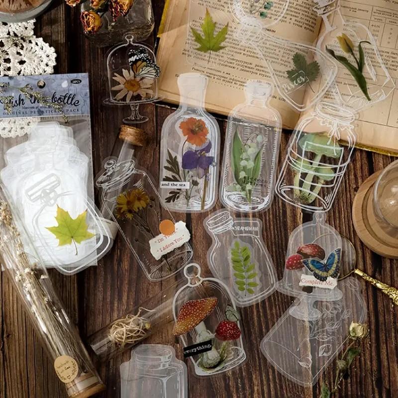 20PC DIY Bookmark Making Kit, Transparent Plant Specimen Stickers, Dried Flower Labels for Glass Bottle Crafts