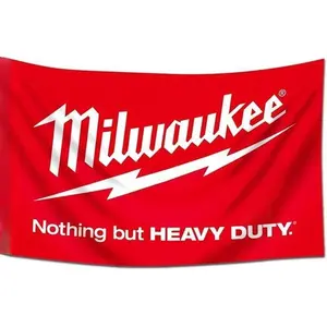 Milwaukee Flag Nothing But Heavy Duty Banner 3X5 Feet for College Dorm,Room Man Cave Garage Decorations art home decor Peach Tapestry Decorative Light