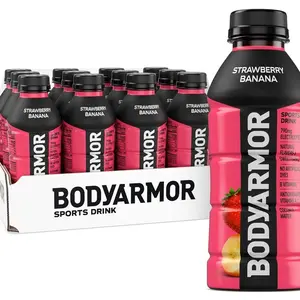 BODYARMOR Sports Drink, Strawberry Banana, Electrolyte Drink Hydration, 16 Fl Oz Bottles (12 Pack), Flavored Coconut Water with B Vitamins & Antioxidants