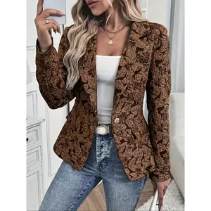 Women's retro floral embroidered slim fit jacket, autumn and winter fashionable commuting and party jacket, fashionable office wearRAIMENTRY