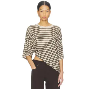 Free People x All Love Stripe Pocket Tee in Tea Combo
