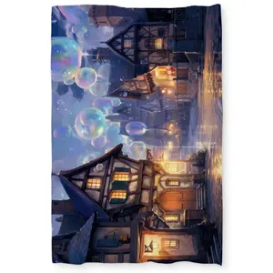 Conscious Sales C1DCTXLWUWWKTY Bloopy Town Blue Twin Size Extra Long Duvet Cover - Stylish Home Decor Essentials
