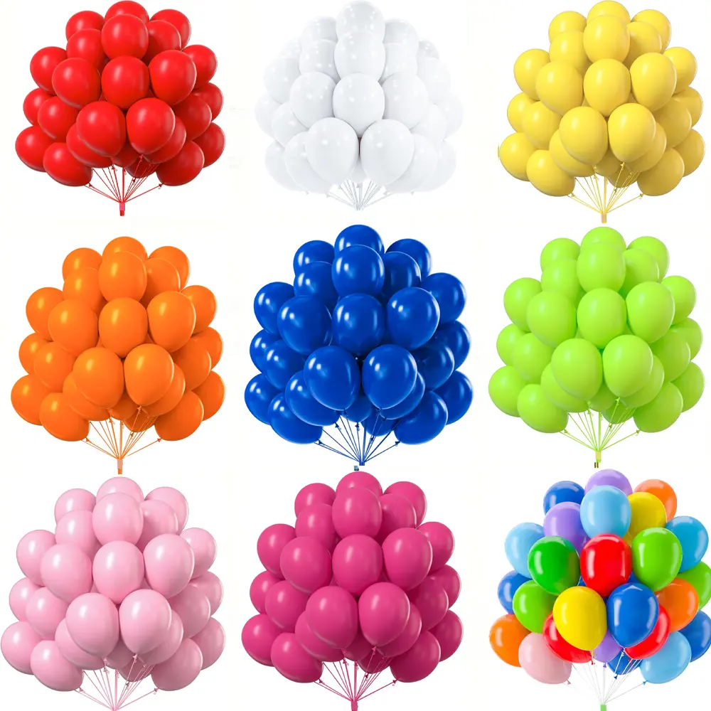100 pcs 10 inch, safely inflated, no explosion risk, suitable for weddings, birthdays, anniversaries, graduations, summer parties, spring, autumn, winter, and general occasions Balloons