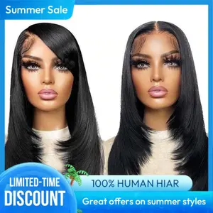 Asteria Hair Straight Layered Glueless Wigs 5x5 Lace Closure Wig - Ready To Go,Beginner Friendly, Invisible Lace, Human Hair #Summervibes