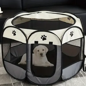 2026 New Foldable Octagonal Pet Playpen & Pet Tent, Scratch-Resistant Oxford Fabric | Large Foldable Dog & Cat Fence, Portable Safe Shelter for Breeding, Recovery, Training, Camping and Car Travel - Provides a Cozy Home for Your Cats and Small Dogs