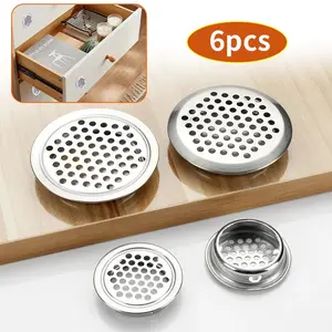 6pcs ventilation holes, circular vent covers, ventilation hole plugs for cabinets, wardrobes, shoe cabinets