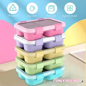 Four New Lunch Box Set, Travel Snack Container, Fashion Macaron Color Meal Box, Salad Lunch Box, Sealed Fruit Box with Transparent Lid