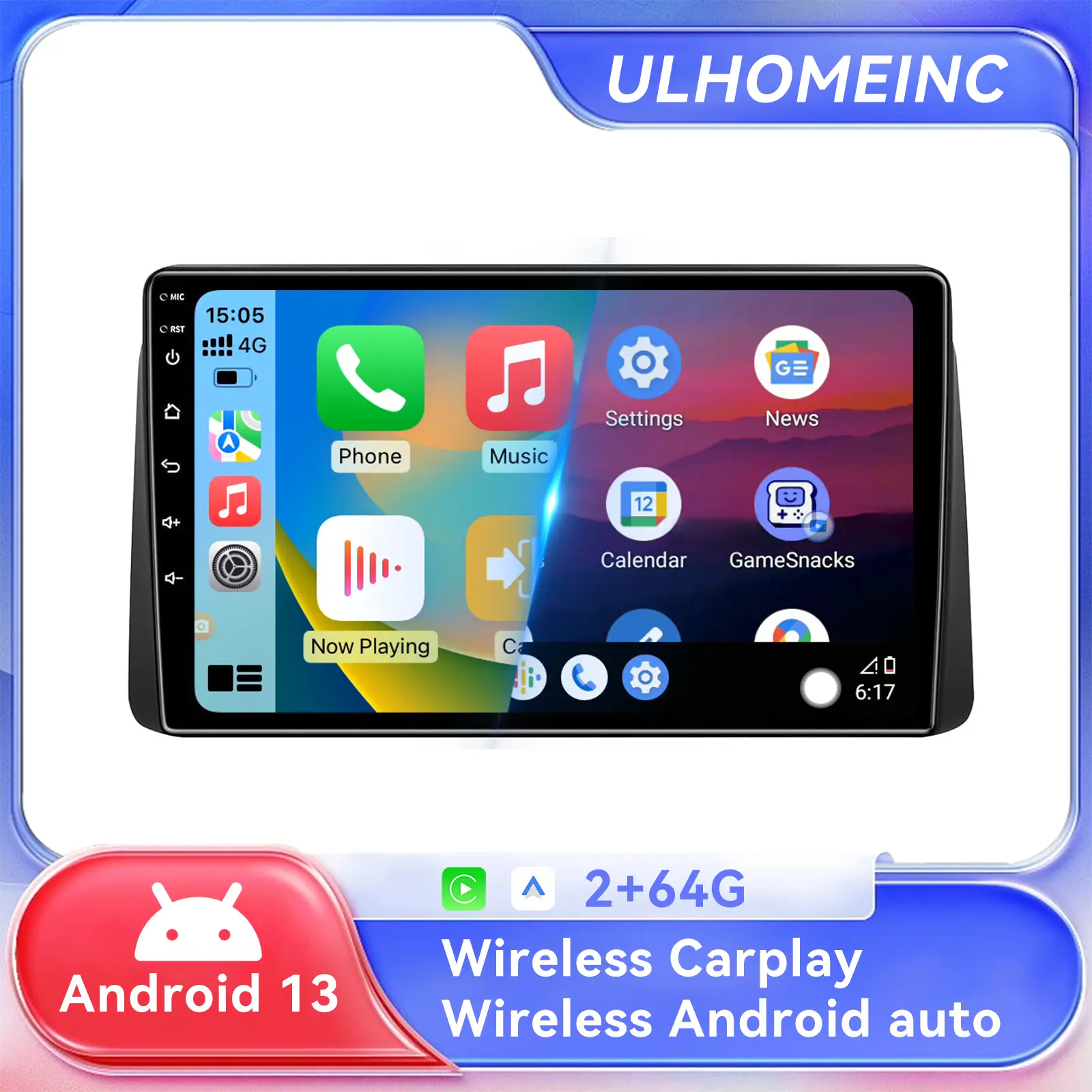 9" Android 13 Car Stereo for Dodge Grand Caravan Chrysler Town & Country 2013-2016, Wireless CarPlay and Android Auto, WiFi, GPS, Bluetooth, Backup Cam, Mirror Link 2+64GB